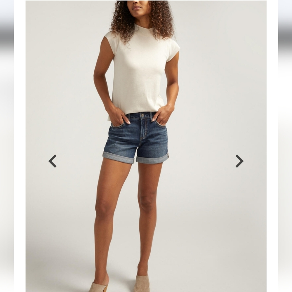 Silver Boyfriend Jean Short